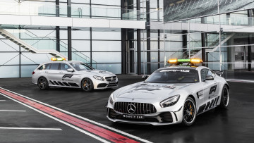 Картинка mercedes-benz+amg+gt-r+formula-1+safety+car+2018 автомобили полиция mercedes-benz 2018 car safety formula-1 gt-r amg