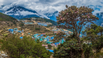 Картинка namche+bazaar города -+панорамы простор