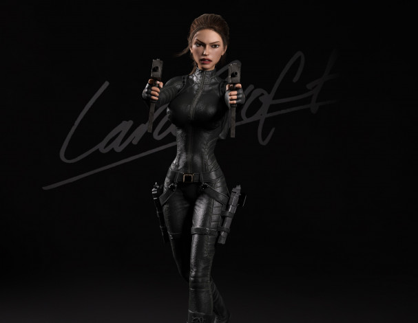 Обои картинки фото 3д графика, фантазия , fantasy, 4ever, tomb, raider, фон, взгляд, девушка