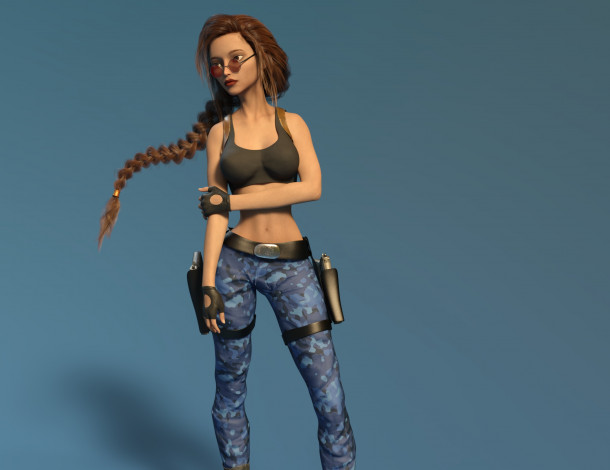 Обои картинки фото 3д графика, фантазия , fantasy, tomb, raider, фон, взгляд, девушка, 4ever