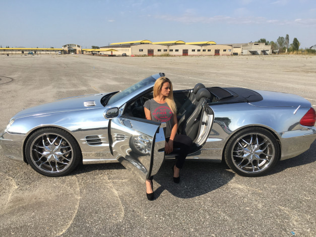 Обои картинки фото автомобили, -авто с девушками, mercedes