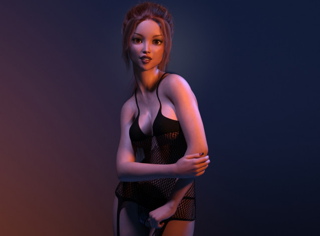 Обои картинки фото 3д графика, люди , people, фон, девушка, взгляд