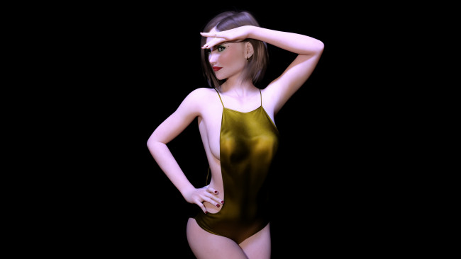 Обои картинки фото 3д графика, люди , people, фон, взгляд, девушка