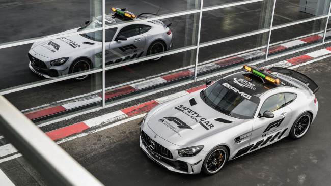 Обои картинки фото mercedes-benz amg gt-r formula-1 safety car 2018, автомобили, полиция, amg, mercedes-benz, 2018, car, safety, formula-1, gt-r