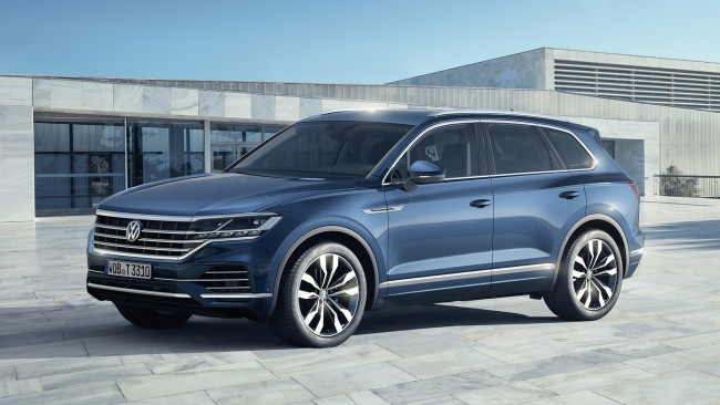 Обои картинки фото volkswagen touareg 2019, автомобили, volkswagen, blue, 2019, touareg