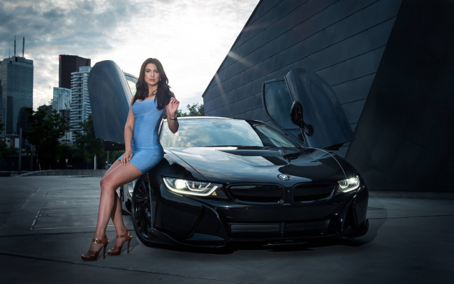 Обои картинки фото автомобили, -авто с девушками, bmw