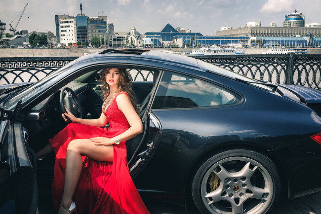 Обои картинки фото автомобили, -авто с девушками, porsche, 911, carrera, s