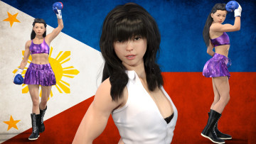 обоя 3д графика, спорт , sport, фон, взгляд, девушка