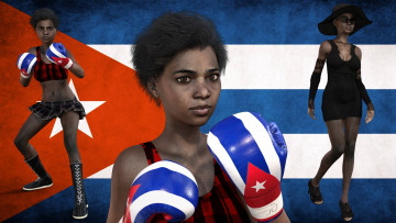 обоя 3д графика, спорт , sport, фон, взгляд, девушка