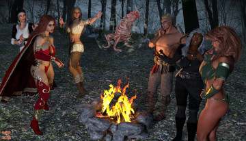 Картинка 3д+графика фантазия+ fantasy девушки взгляд фон