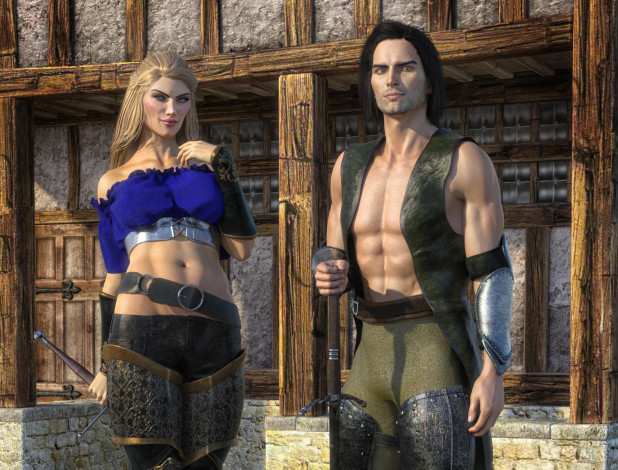 Обои картинки фото 3д графика, люди , people, девушка, взгляд, фон