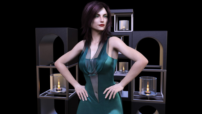 Обои картинки фото 3д графика, люди , people, фон, взгляд, девушка