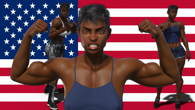 Обои картинки фото 3д графика, спорт , sport, фон, взгляд, девушка