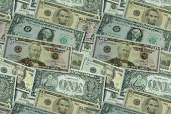 Картинка разное золото +купюры +монеты доллары купюры