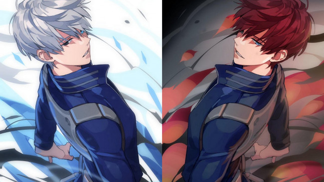 Обои картинки фото аниме, boku no hero academia, моя, геройская, академия, тодороки, шото