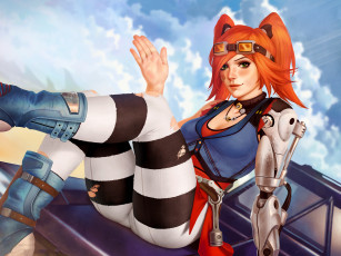 обоя borderlands, видео игры, девушка, фон, взгляд, рука