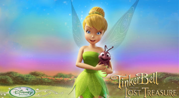 обоя мультфильмы, tinker bell and the lost treasure, фея, насекомое, кусты
