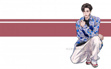 Картинка рисованное люди ван ибо рубашка штаны