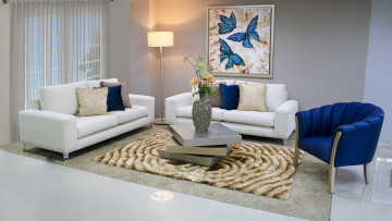 обоя интерьер, гостиная, диваны, торшер, кресло