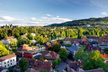 обоя города, берн , швейцария, река, здания, дома, панорама