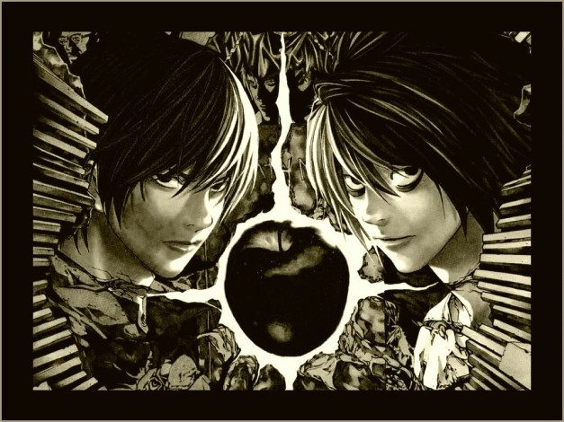 Обои картинки фото аниме, death, note