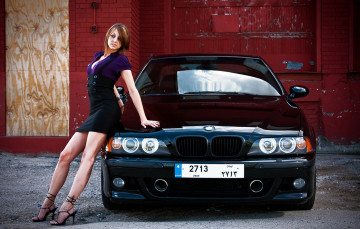 Картинка автомобили авто девушками девушка бмв платье