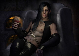 Картинка 3д+графика people+ люди взгляд сидит парень бокал