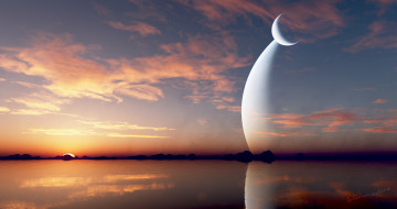 Картинка 3д+графика atmosphere+ mood+ атмосфера настроения планеты небо облака море