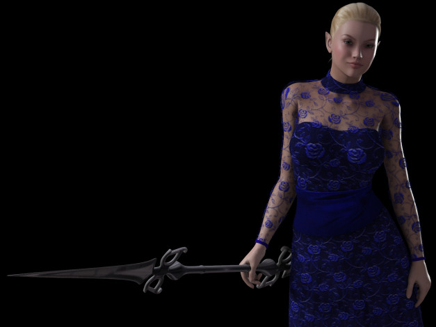 Обои картинки фото 3д графика, elves , эльфы, эльфийка, меч