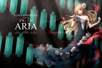 Картинка аниме god+eater natuiro окна свет перчатка перья цветы платье девушка