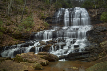 Картинка природа водопады водопад река лес