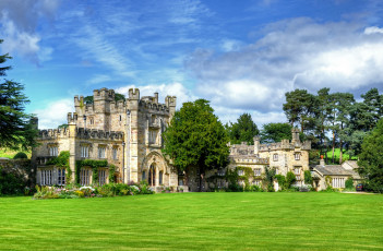 обоя bolton hall,  bolton abbey, города, - дворцы,  замки,  крепости, замок, лужайка, парк