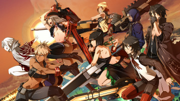 Картинка аниме god+eater форма ленты технологии солнце shio город сигарета оружие девушки мужчины fujiki kouta amemiya rindou tachibana sakuya soma alisa ilinichina amiella real xxiii
