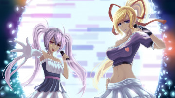 Картинка аниме pixiv+fantasia pixiv fantasia микрофоны сцена девушки