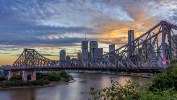 Картинка города -+мосты огни мост река