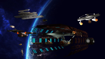 Картинка star+trek+constellation видео+игры планета полет космический корабль вселенная