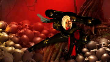 Картинка видео+игры dark+heresy черепа поза киборг фон взгляд девушка