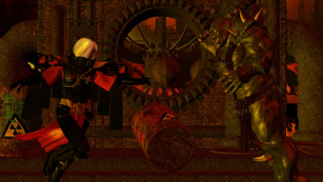 Картинка видео+игры dark+heresy демон оружие киборг взгляд фон девушка