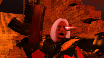 Картинка видео+игры dark+heresy оружие киборг фон взгляд девушка