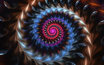 Картинка 3д+графика фракталы+ fractal цвета фон узор