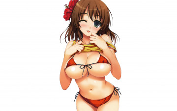 Картинка аниме unknown +другое эротика девушка tomose shunsaku цветок купальник