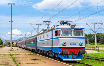 Картинка техника электровозы состав локомотив рельсы дорога железная