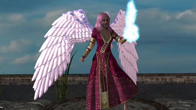 Обои картинки фото видео игры, dark heresy, ангел, фон, взгляд, девушка