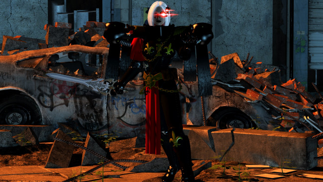 Обои картинки фото видео игры, dark heresy, оружие, киборг, фон, взгляд, девушка