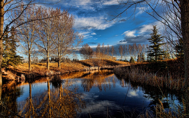 Обои картинки фото природа, реки, озера, облака, небо, пейзаж, красота, деревья