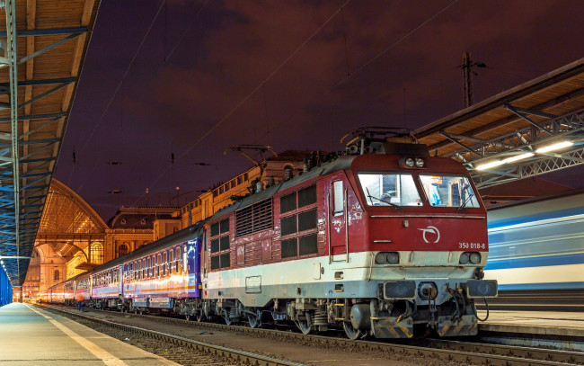 Обои картинки фото техника, электровозы, состав, локомотив, рельсы, дорога, железная