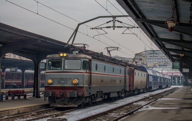 Обои картинки фото техника, электровозы, состав, дорога, локомотив, рельсы, железная