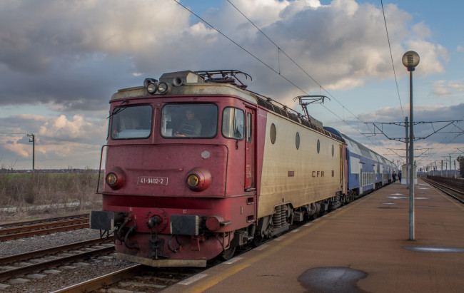 Обои картинки фото техника, электровозы, состав, железная, локомотив, рельсы, дорога