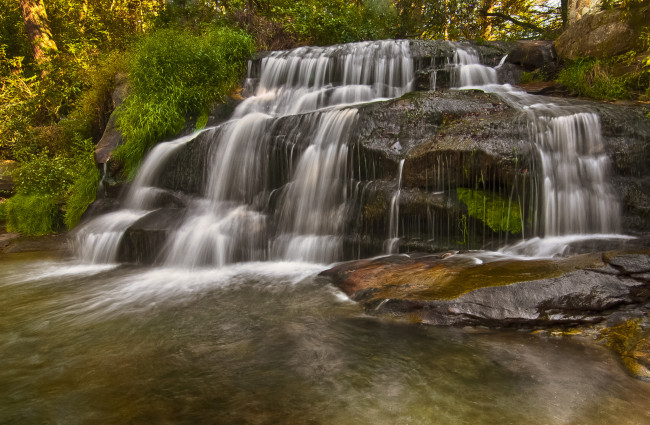 Обои картинки фото природа, водопады, водопад, река, лес