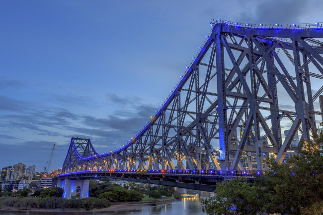 Обои картинки фото города, - мосты, огни, мост, река